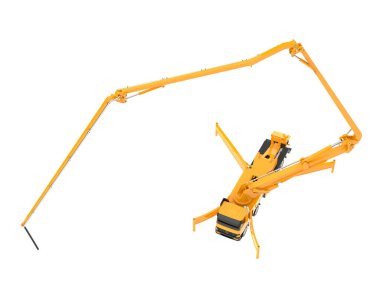 Concrete boom truck 3d illustration