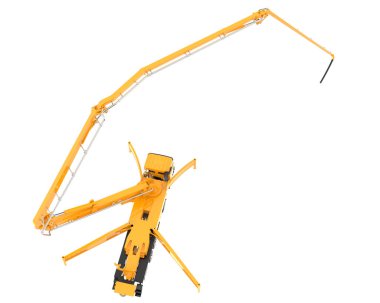 Concrete boom truck 3d illustration