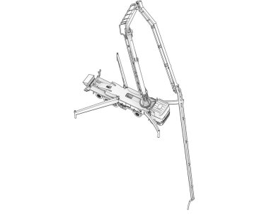 Concrete boom truck 3d illustration