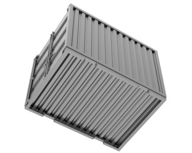 metal container on white background. 3d illustration.