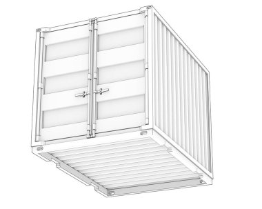 metal container on white background. 3d illustration.