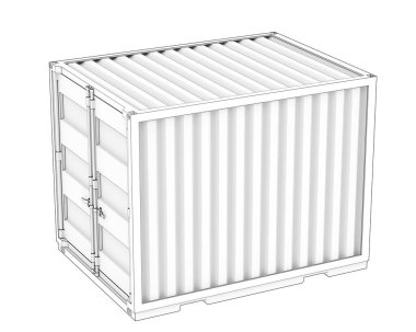 metal container on white background. 3d illustration.