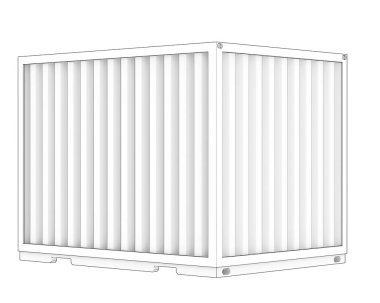 metal container on white background. 3d illustration.