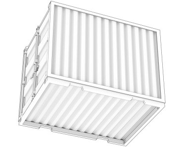 metal container on white background. 3d illustration.