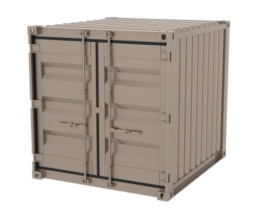metal container on white background. 3d illustration.