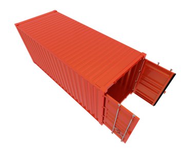 metal container on white background. 3d illustration.