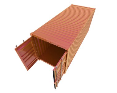 metal container on white background. 3d illustration.