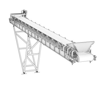 Conveyor belt 3d illustration