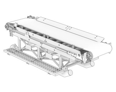 Conveyor belt 3d illustration