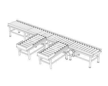 Conveyor belt 3d illustration
