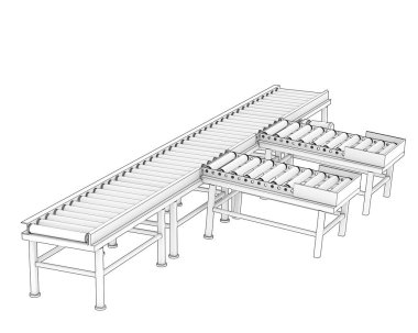 Conveyor belt 3d illustration
