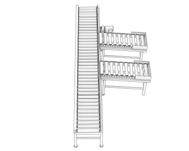 Conveyor belt 3d illustration