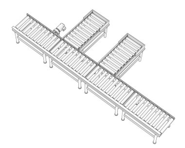 Conveyor belt 3d illustration