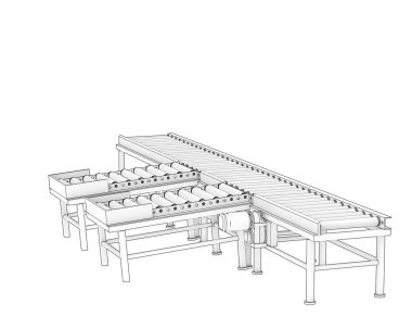 Conveyor belt 3d illustration