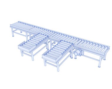 Conveyor belt 3d illustration
