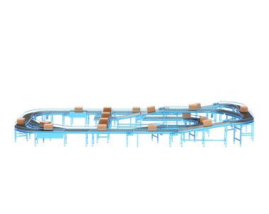 Conveyor belt 3d illustration