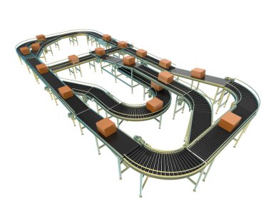 Conveyor belt 3d illustration