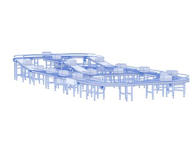Conveyor belt 3d illustration