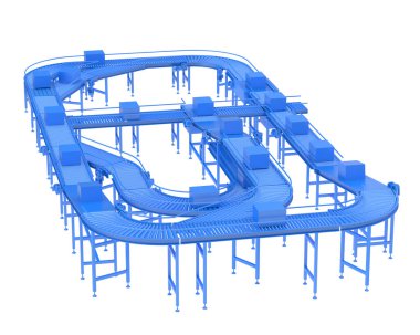 Conveyor belt 3d illustration