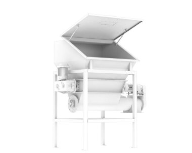 Endüstriyel Ezici arka planda izole edilmiş. 3d görüntüleme - illüstrasyon