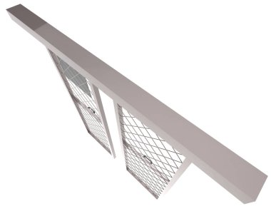 Danger doors 3d illustration