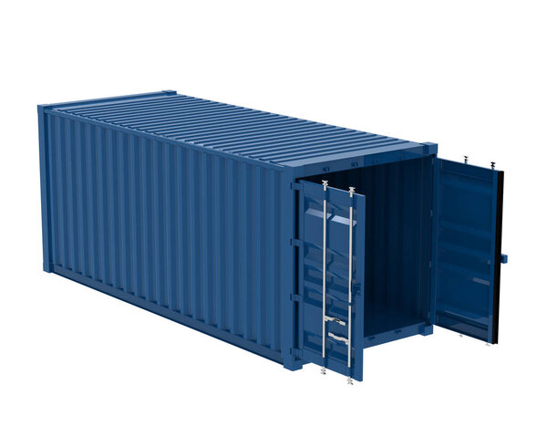 metal container on white background. 3d illustration.