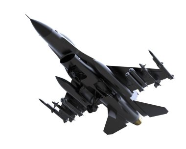 f 16 fighter jet 3d illustration