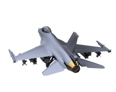 f 16 fighter jet 3d illustration