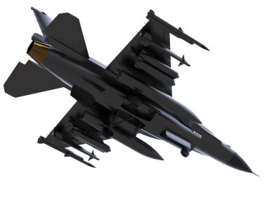f 16 fighter jet 3d illustration