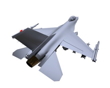 f 16 fighter jet 3d illustration