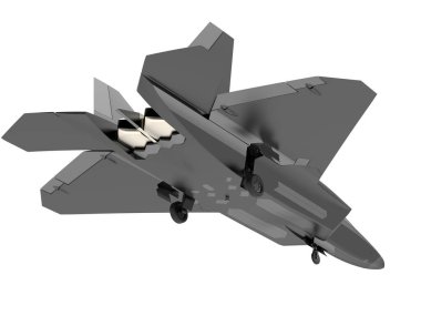 3d rendering image of a f22 fight jet isolated on white background