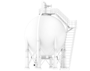 Beyaz arka planda izole edilmiş gaz tankı