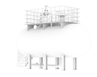 Beyaz arka planda izole edilmiş gaz tankı