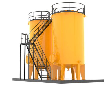 Beyaz arka planda izole edilmiş gaz tankı