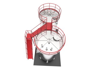 Beyaz arka planda izole edilmiş gaz tankı