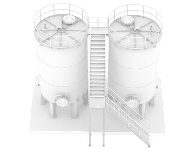 Beyaz arka planda izole edilmiş gaz tankı