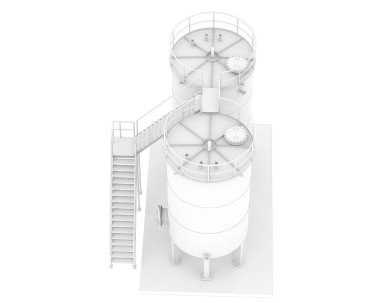 Beyaz arka planda izole edilmiş gaz tankı