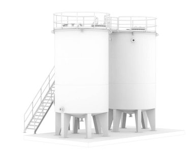 Beyaz arka planda izole edilmiş gaz tankı