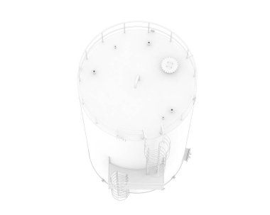 Beyaz arka planda izole edilmiş gaz tankı