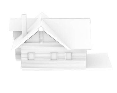 House isolated on white background. 3d rendering - illustration