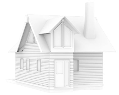 House isolated on white background. 3d rendering - illustration
