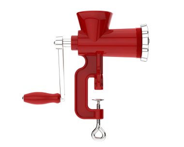 Kıyma makinesi beyaz arka planda izole edilmiş. 3d görüntüleme - illüstrasyon 