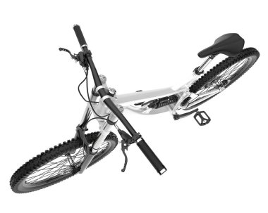 beyaz zemin üzerinde dağ bisikleti