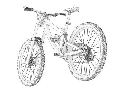 beyaz zemin üzerinde dağ bisikleti