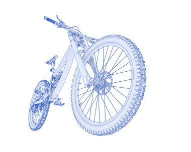 Black and white illustration of mountain bike