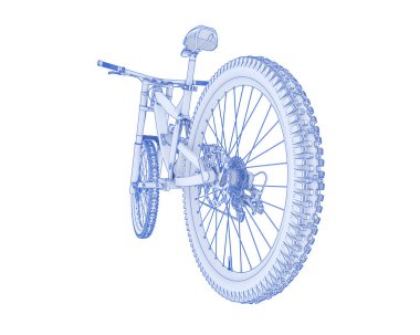 Black and white illustration of mountain bike