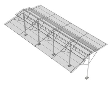 3D model of Parking roof. graphic illustration of construction 