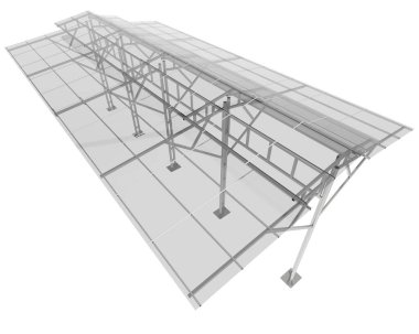 3D model of Parking roof. graphic illustration of construction 