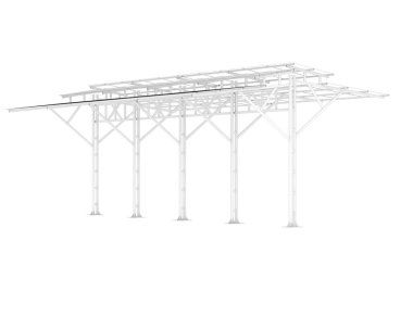 3D model of Parking roof. graphic illustration of construction 