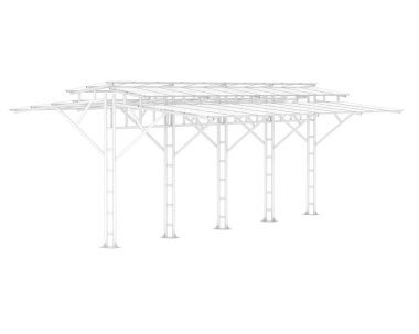 3D model of Parking roof. graphic illustration of construction 